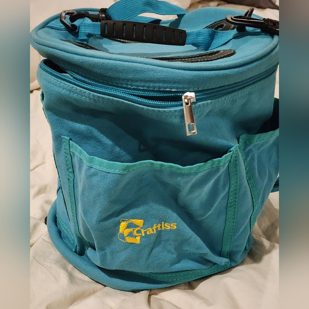 Craftiss Teal Knitting Yarn Bag